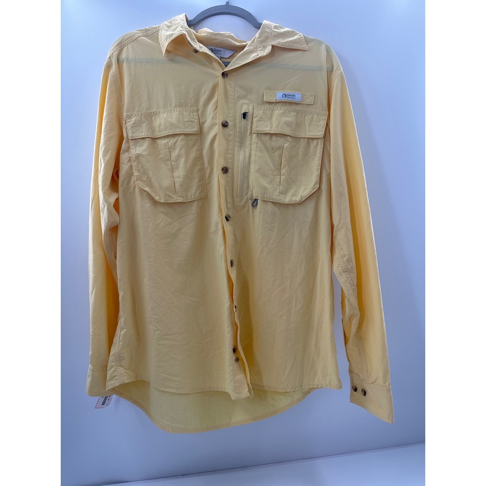 Guide Series Mens Medium Yellow Long Sleeve Fishing Shirt Ventilated Pockets